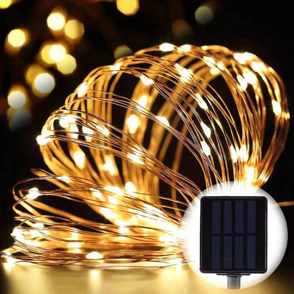 100 Warm White LED Solar Micro String Lights