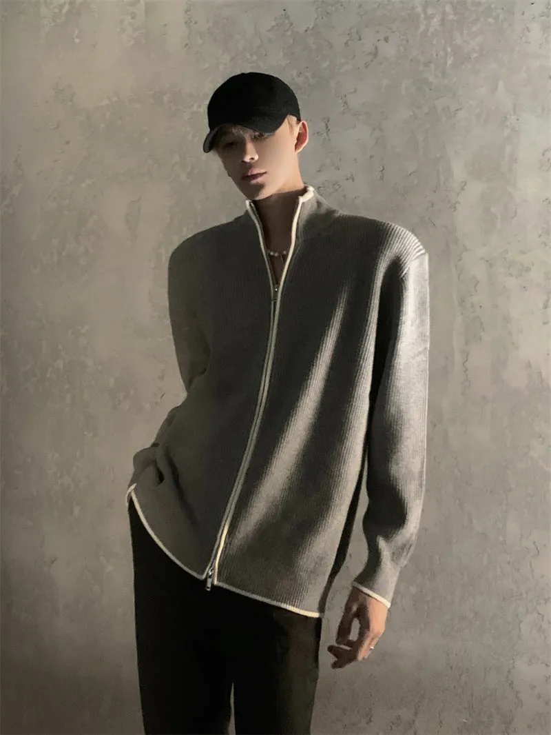 【24s Nov.】Dual-Zip Colorblock Knit Cardigan