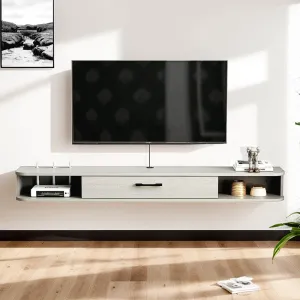 47" Eclan Floating TV Stand, Oak Grey