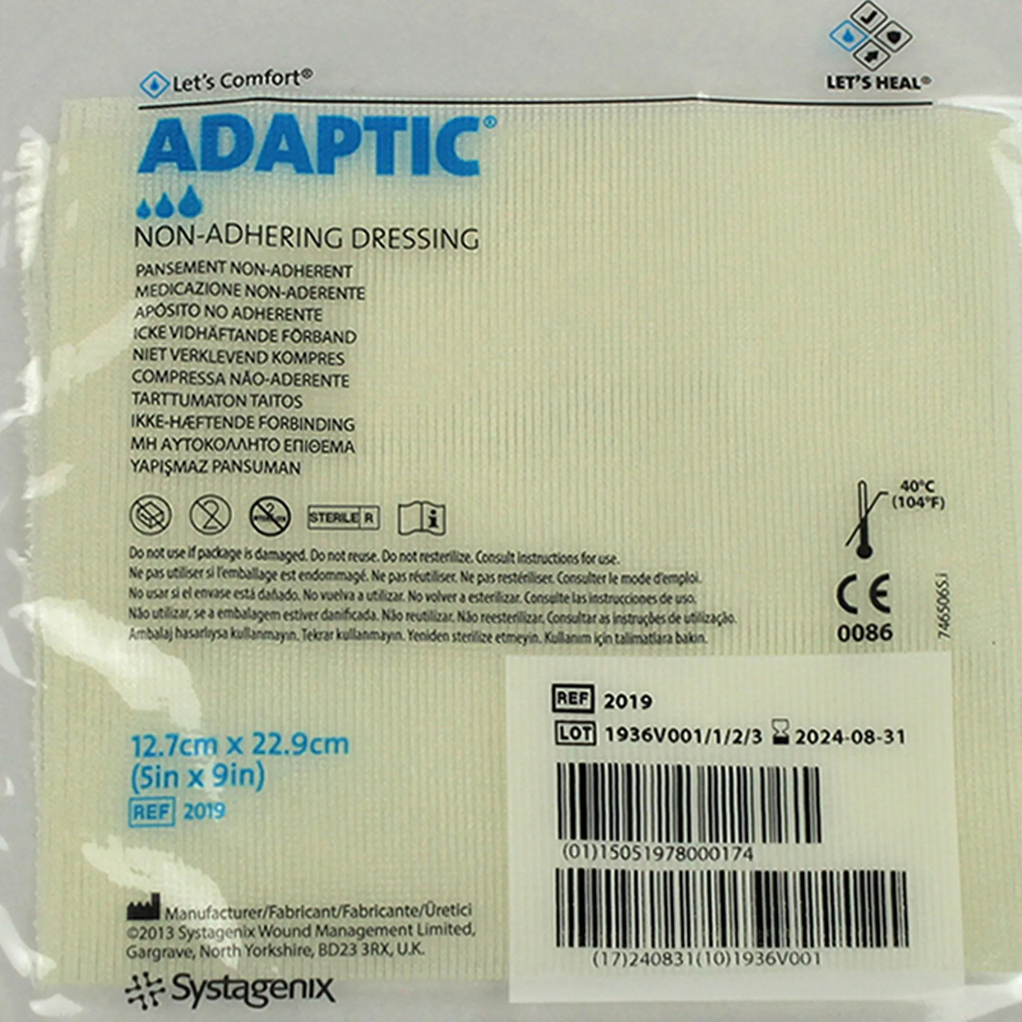 Adaptic™ Impregnated Nonadherent Dressing, 5 x 9 Inch