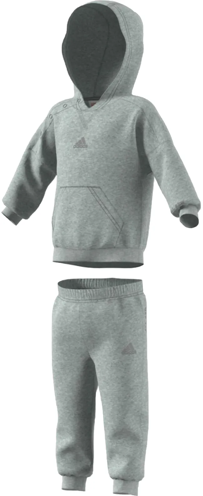 Adidas Infants Fleece Hoodie Tracksuit Set Medium Grey Heather