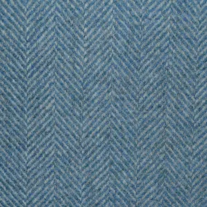 Aqua and Light Grey All Wool Herringbone Coating