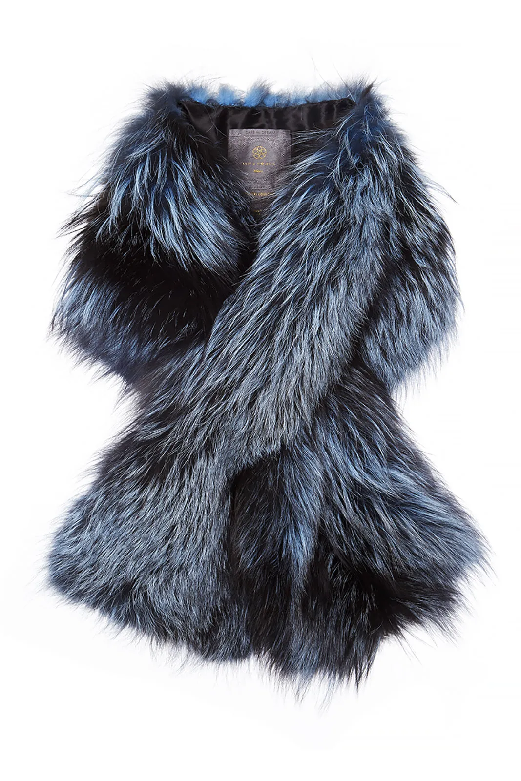 Arabella Silver Fox Fur Scarf Baby Blue