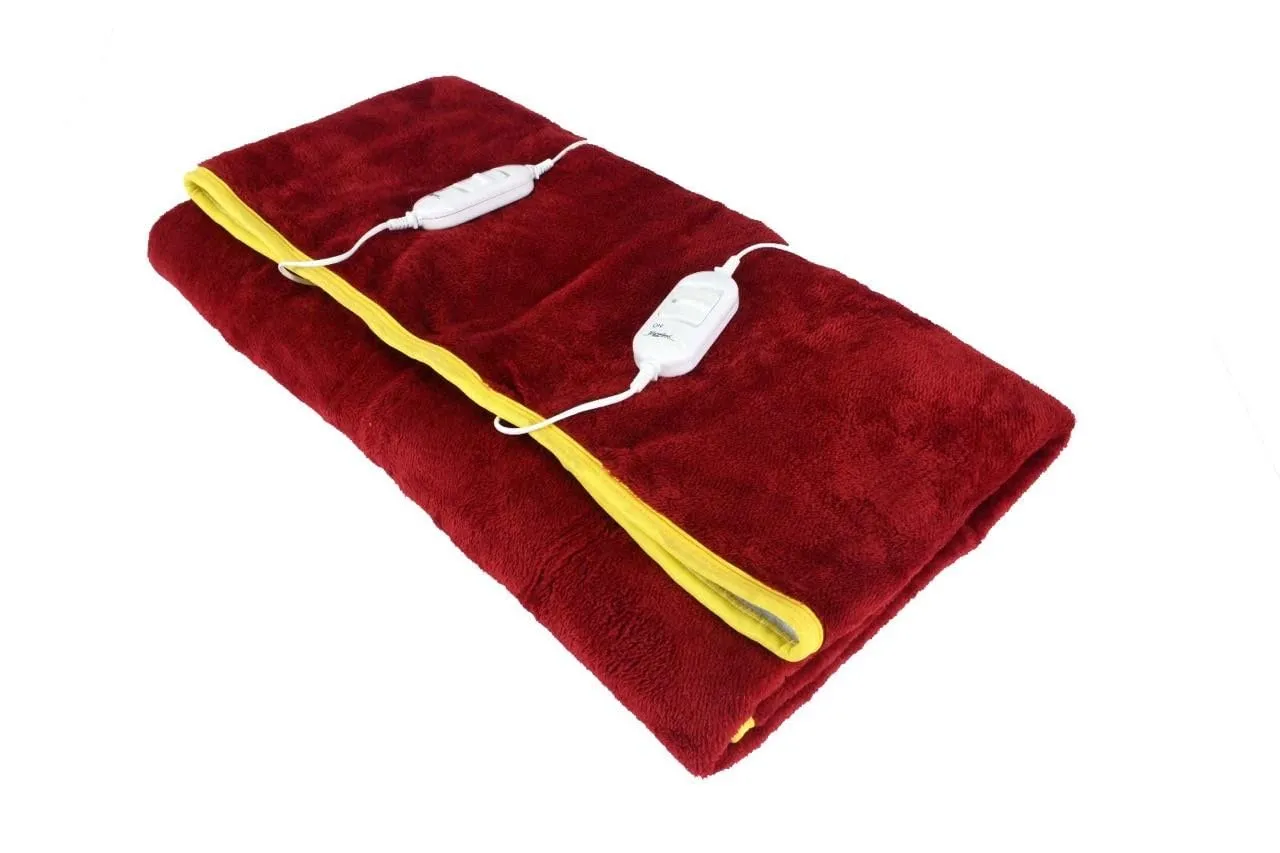 ARCOVA HOME Polyster Double Electric Bed Warmer - Electric Blanket - (60 X 60 Inches, Maroon)