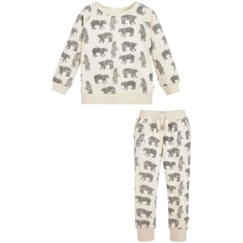 Baby Boys Cream Polar Bear Sweat Top and Pants