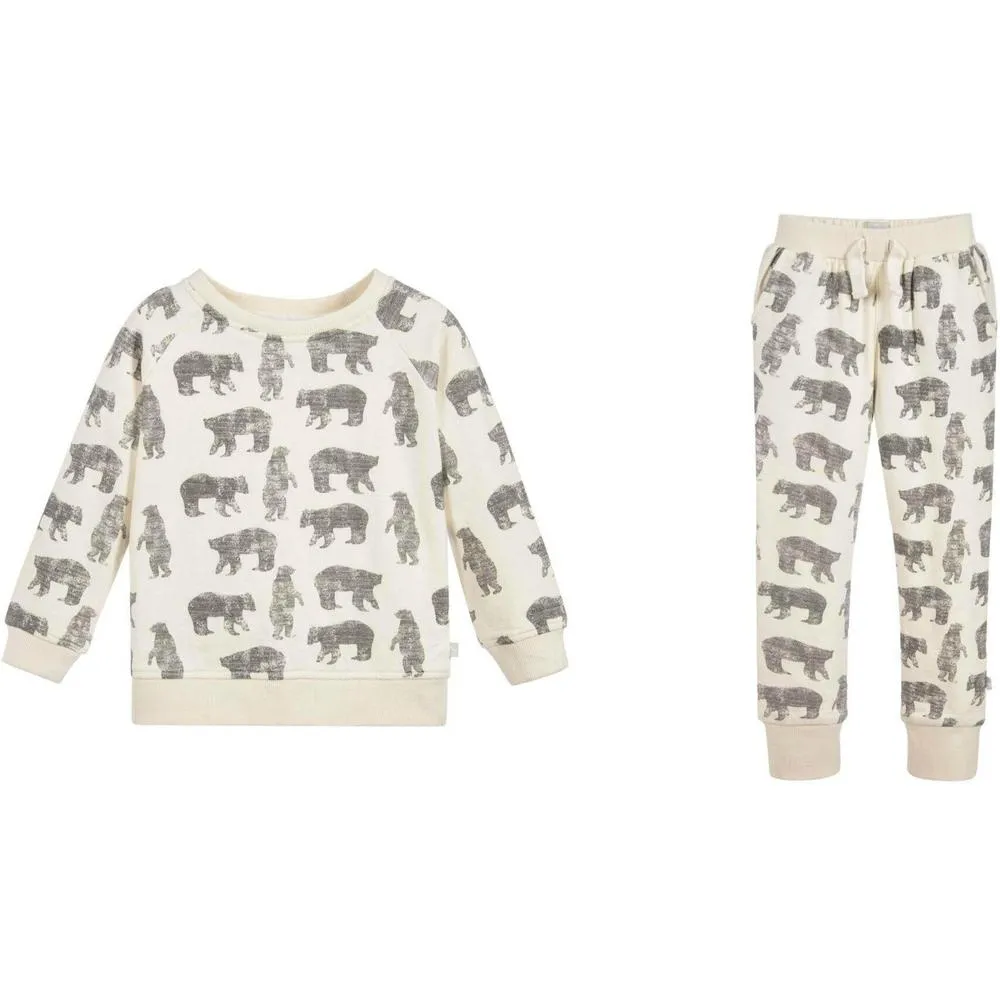 Baby Boys Cream Polar Bear Sweat Top and Pants