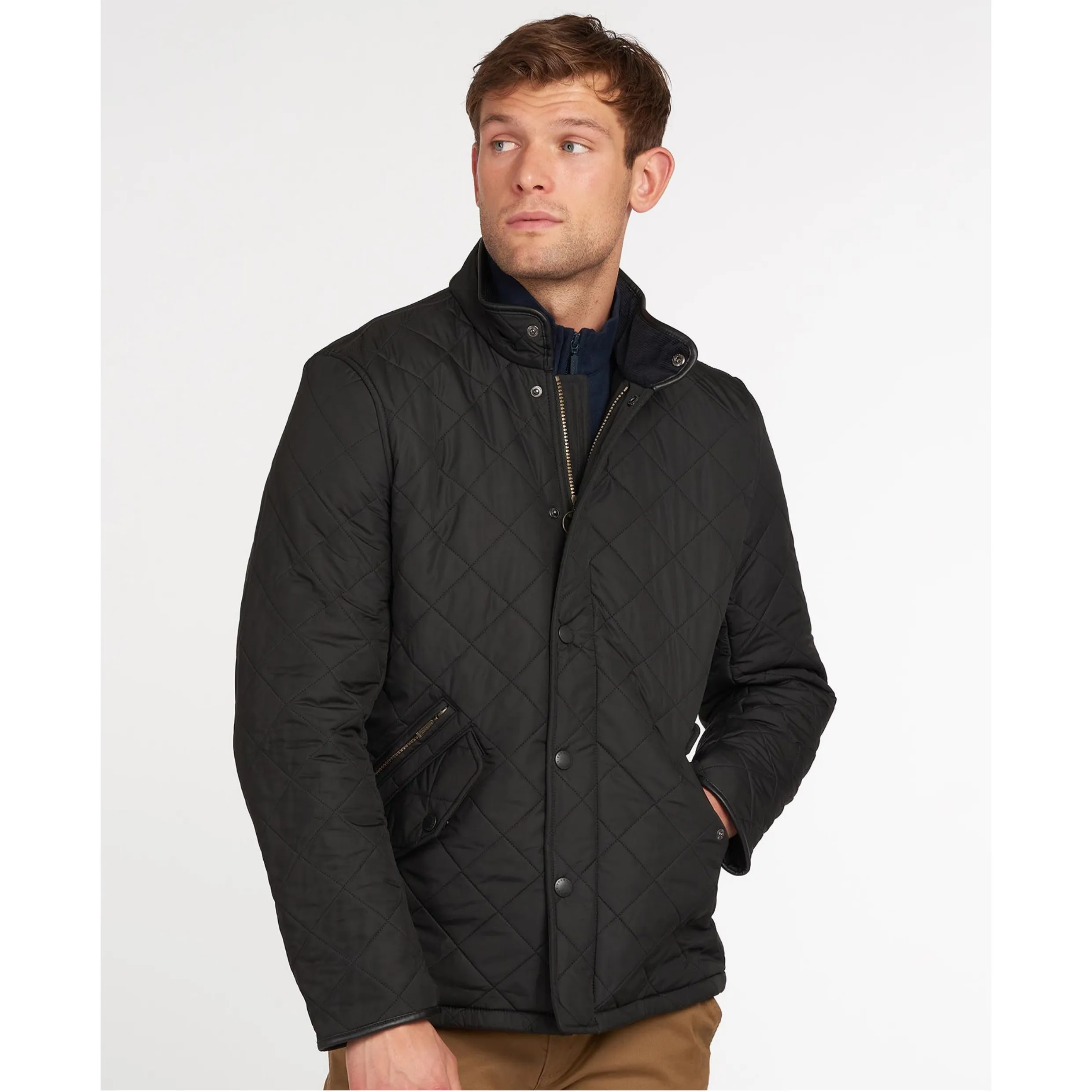 BARBOUR POWELL FLEECE QUILTED JACKET BLACK MQU0281BK11