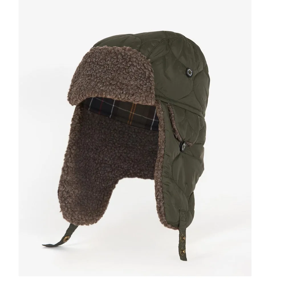 Barbour Sandbay Quilted Trapper Hat Olive