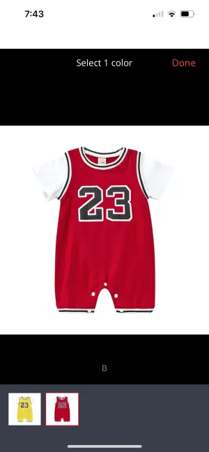 BASKETBALL JERSEY ROMPER - RED