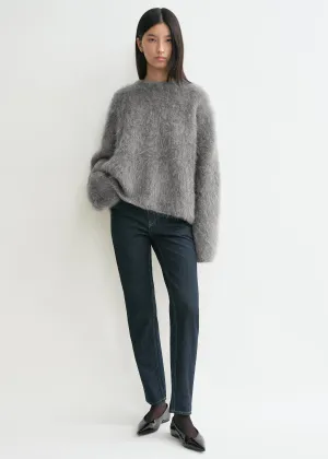 Boxy alpaca knit dark grey melange