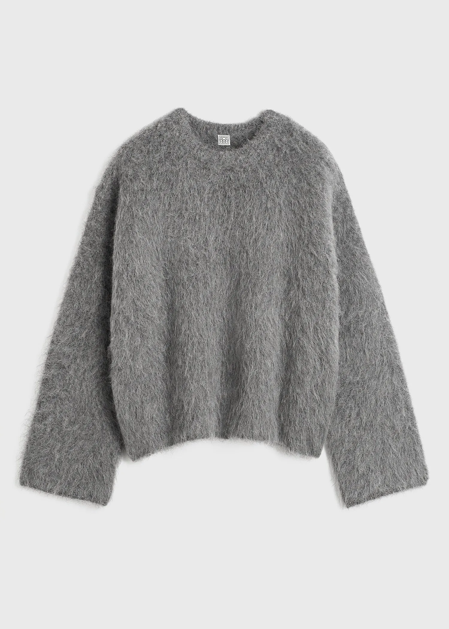 Boxy alpaca knit dark grey melange