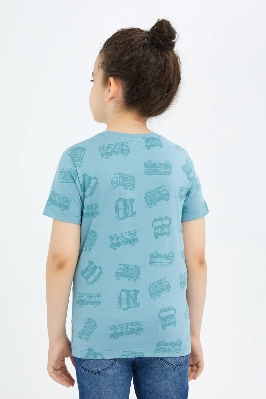 Boys Blue Printed T-Shirt