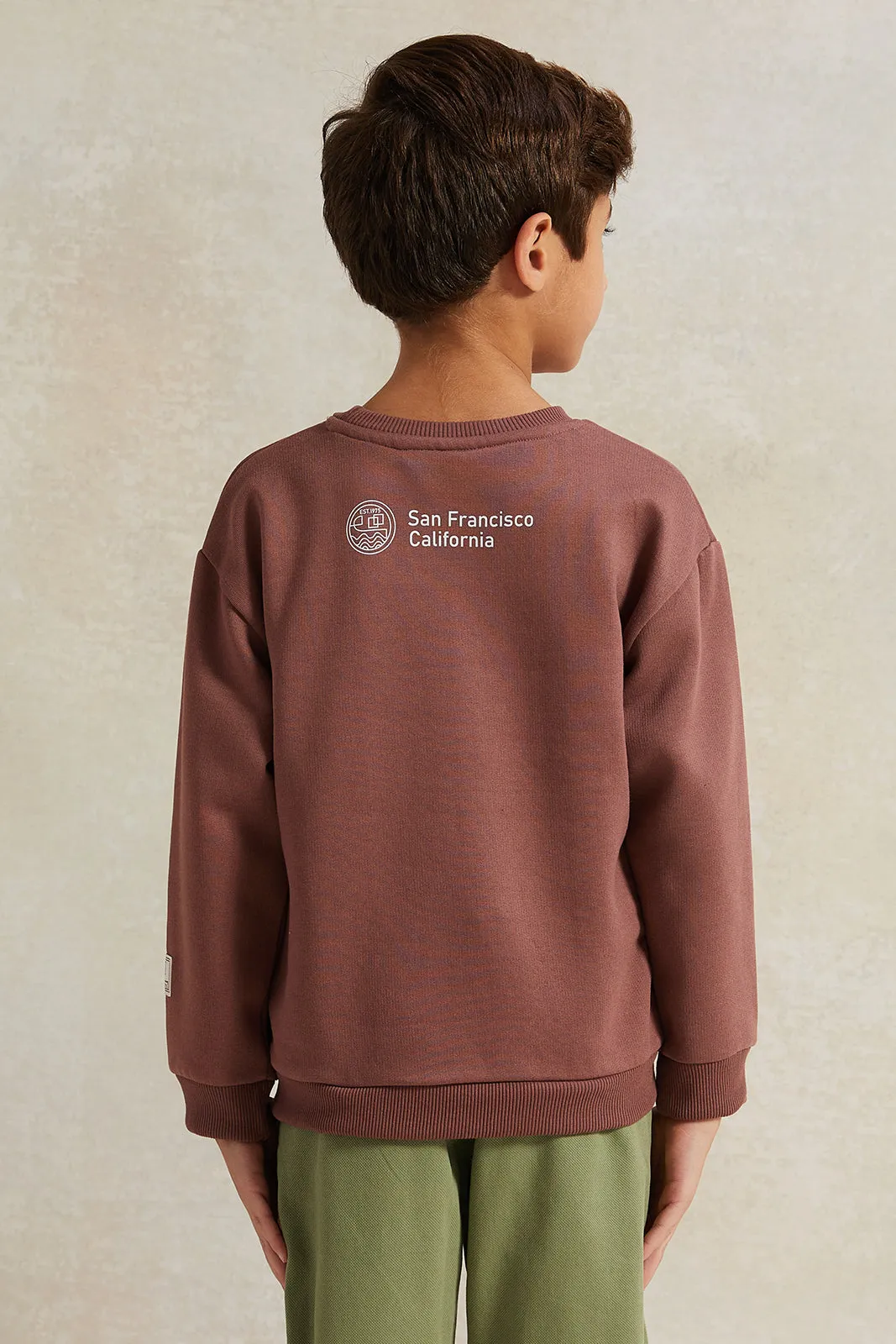 Boys Rust Oversize Embellished Sweatshirt