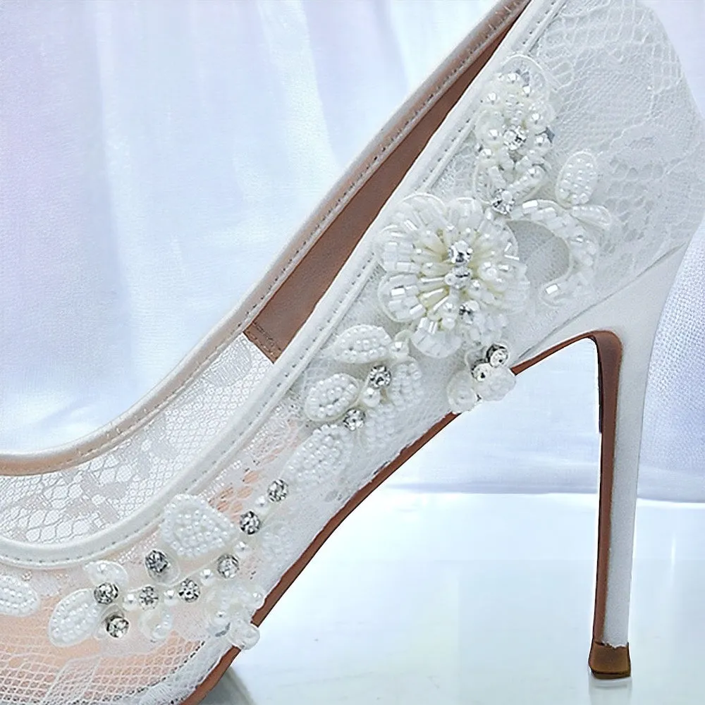 Bridal Lace Embroidery Shoe Appliques