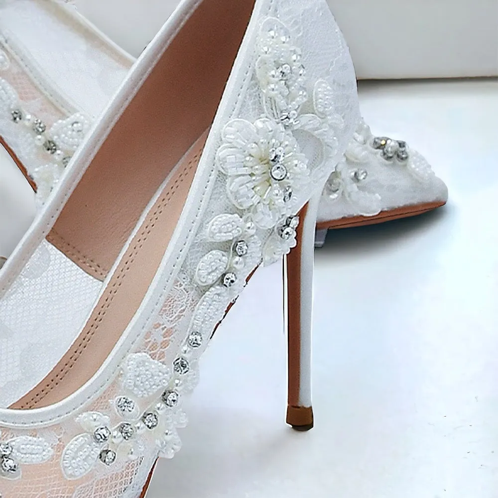 Bridal Lace Embroidery Shoe Appliques