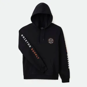 BRIXTON CREST HOOD BLACK/ANTELOPE/WHITE