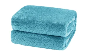 BSB HOME® Premium Plush Single Blanket | 300 GSM Lightweight Cozy Ultrasoft for Bed, Sofa, Travel & Camping| 228x152 cm |Aqua Blue