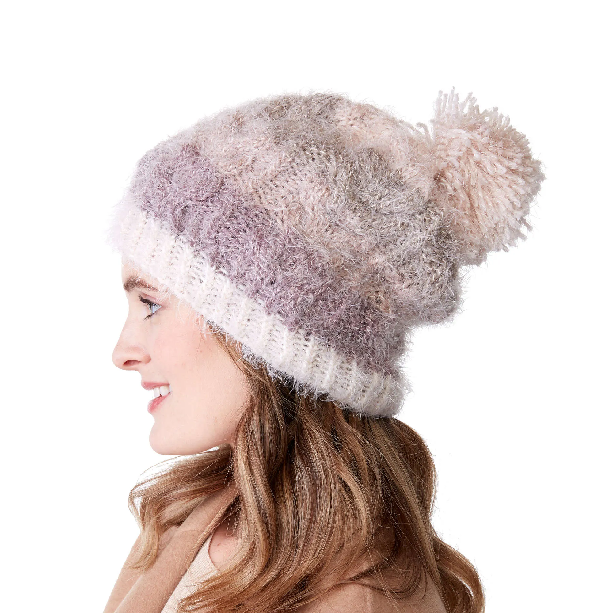 Caron Lucky Horseshoe Cable Knit Hat