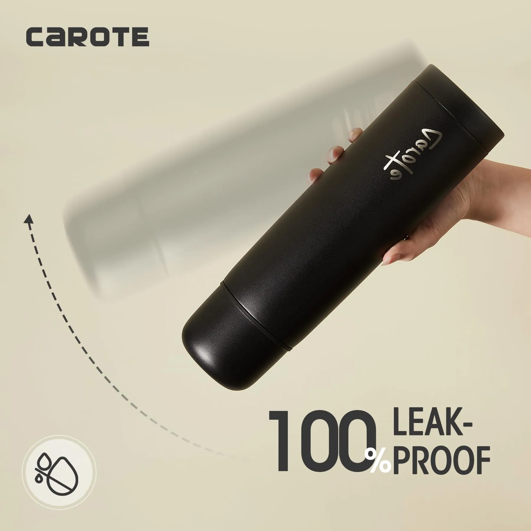 CAROTE 1000ML Vacuum Insulated Stainless Steel Water Bottle, Double Walled Water Flask, Large Drink Flask for Hot Cold Drinks, Leak Proof, Sweat Free