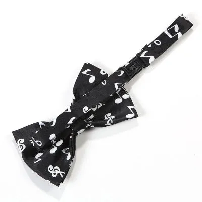 Classy Men Black Musical Note Pre-Tied Bow Tie