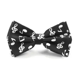 Classy Men Black Musical Note Pre-Tied Bow Tie