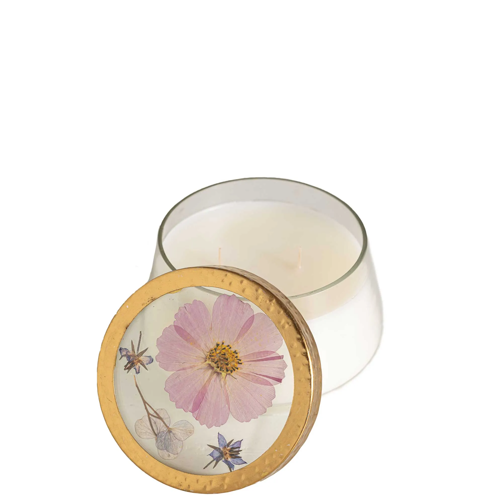 Coastal Vanilla Large Pressed Floral Candle