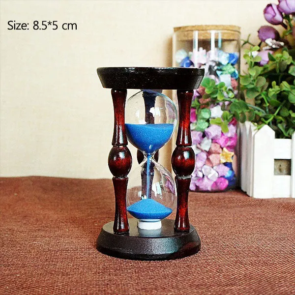 Creative Retro Wooden Hourglass Sand Ornaments Mahogany Hourglass Crafts Timer Clocks for Kitchen Home Office Decoration Gifts