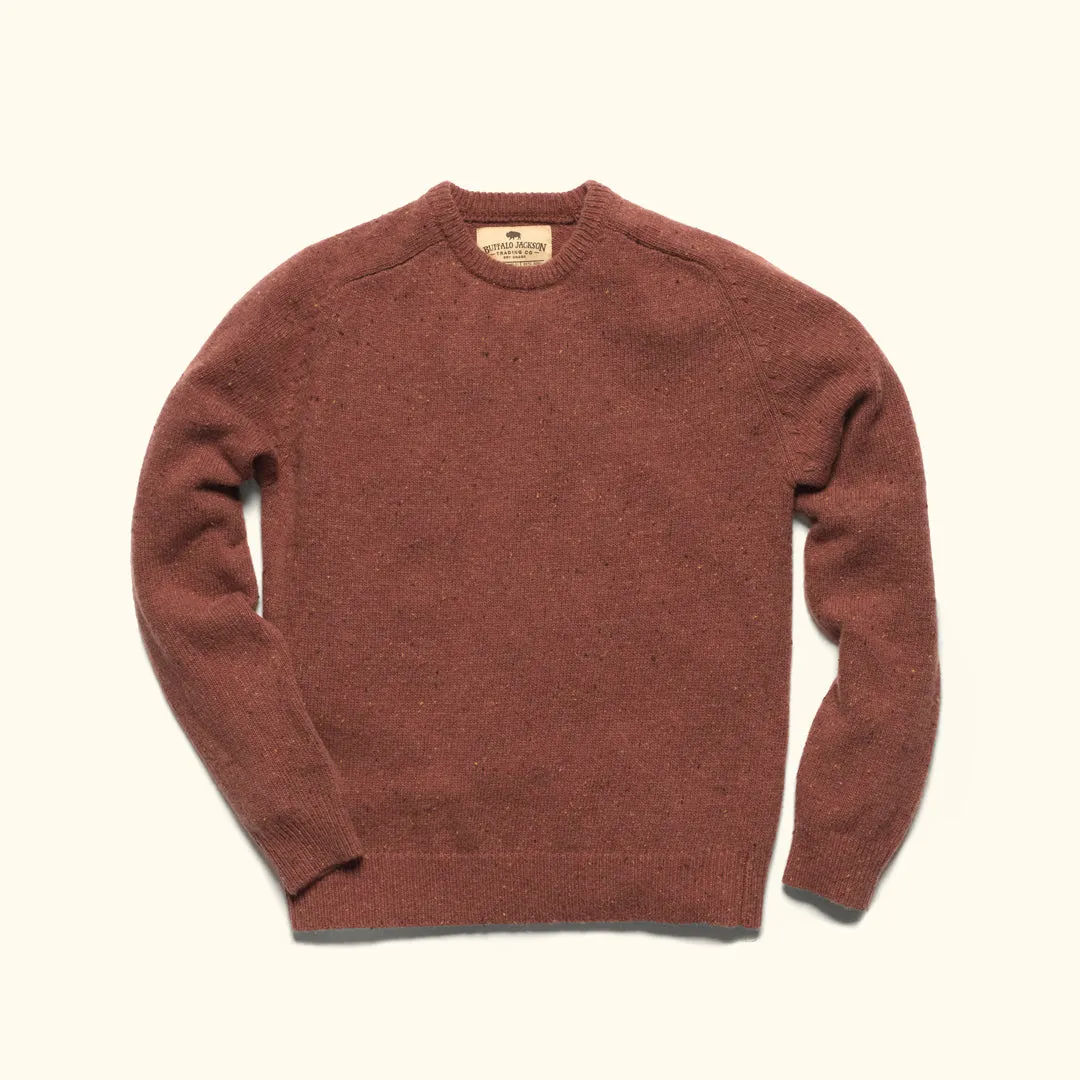 Crewneck Wool Sweater | Sunset Fleck