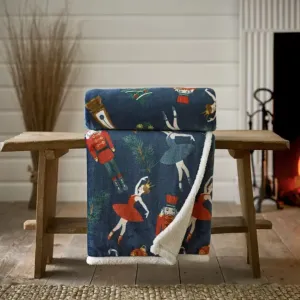 Deyongs 150cm Navy Nutcracker Throw