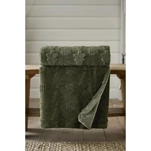 Deyongs 150cm Winter Forest Green Faux Fur Throw