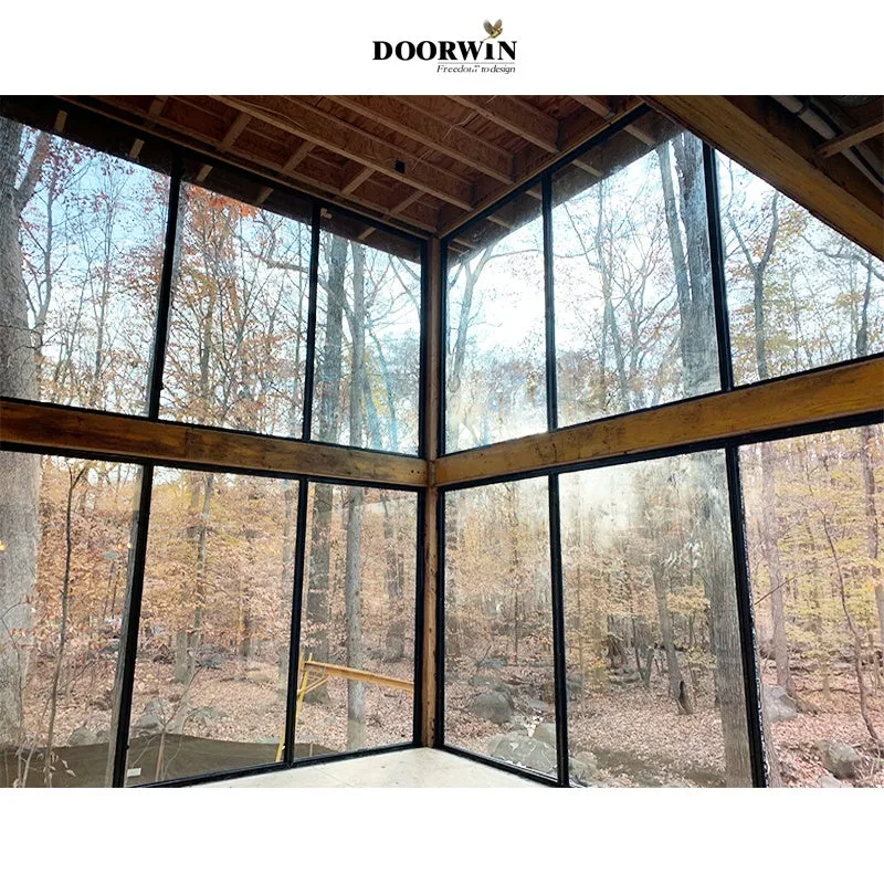 Doorwin 2021Window Ultra double glass aluminum alloy line fixed slimline window slim profile aluminium windows