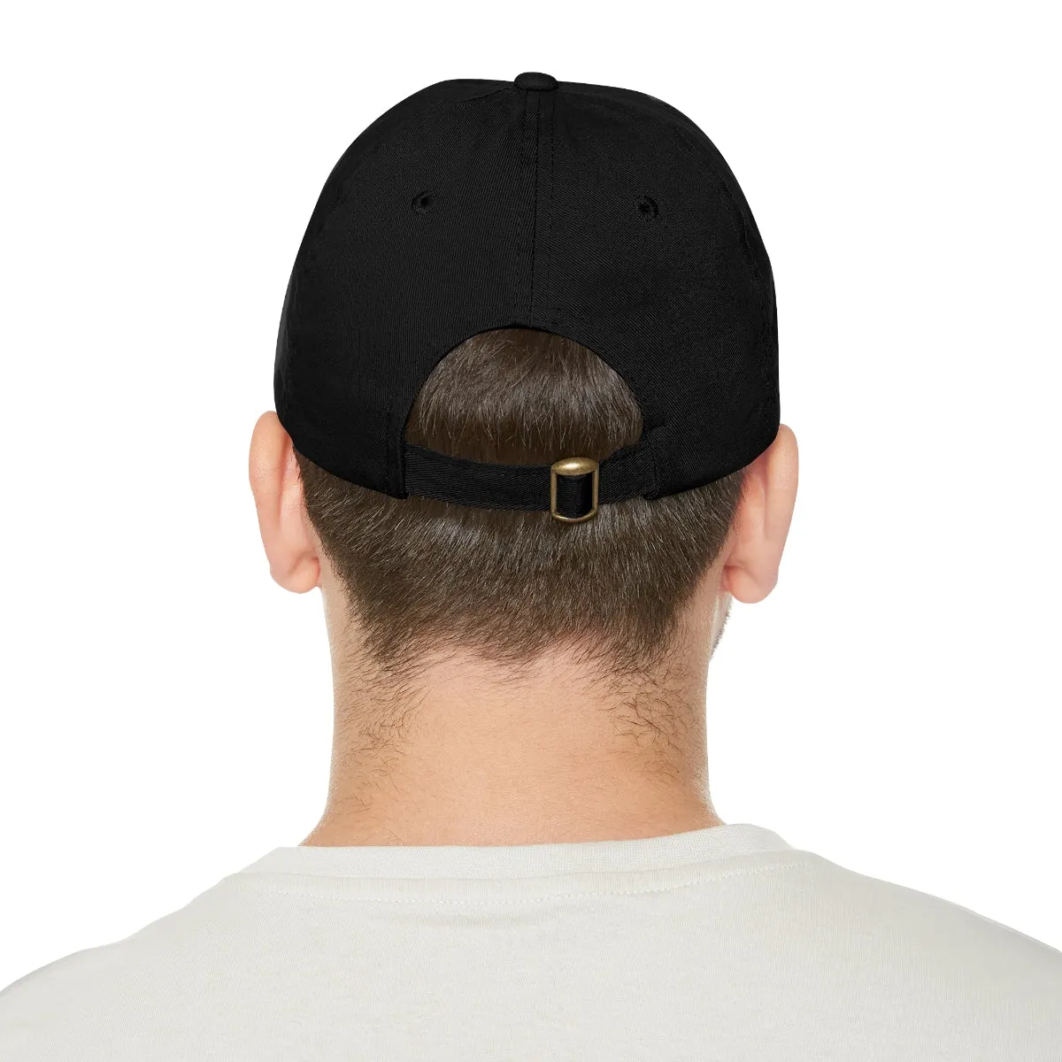 Dreamer. Black Text- Dad Hat with Leather Patch