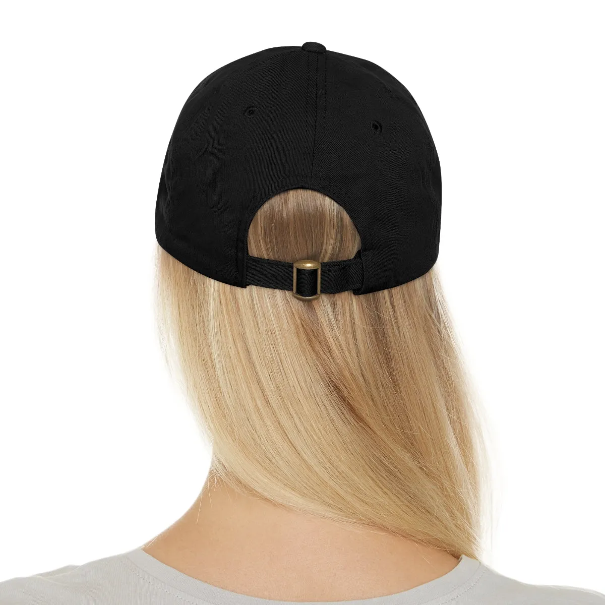 Dreamer. Black Text- Dad Hat with Leather Patch