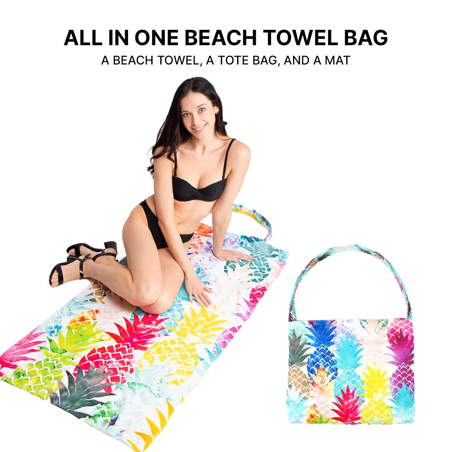 Empire Cove 2 in 1 Convertible Beach Towel Tote Bag Shoulder Bag Pool Swim