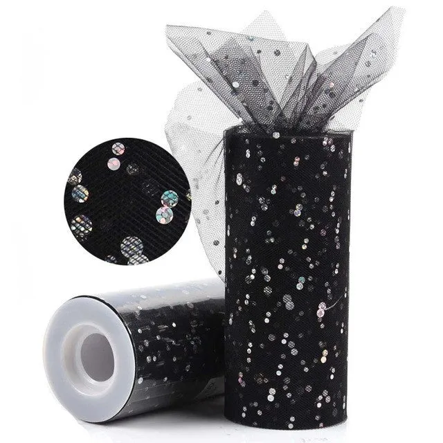 FENGRISE Fabric Patchwork 25yards Sewing Accessories Textile Sequin Tulle Roll Tutu Crafts Material Cheap Apparel Organza Cloth