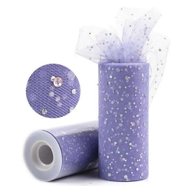 FENGRISE Fabric Patchwork 25yards Sewing Accessories Textile Sequin Tulle Roll Tutu Crafts Material Cheap Apparel Organza Cloth