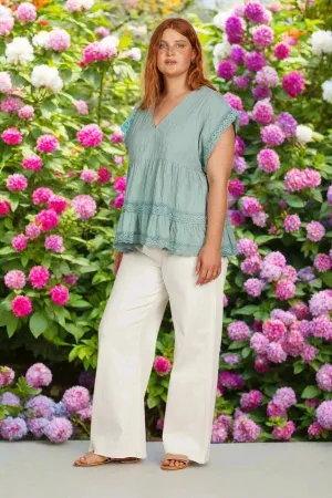 Fleur VNeck Top  Seafoam