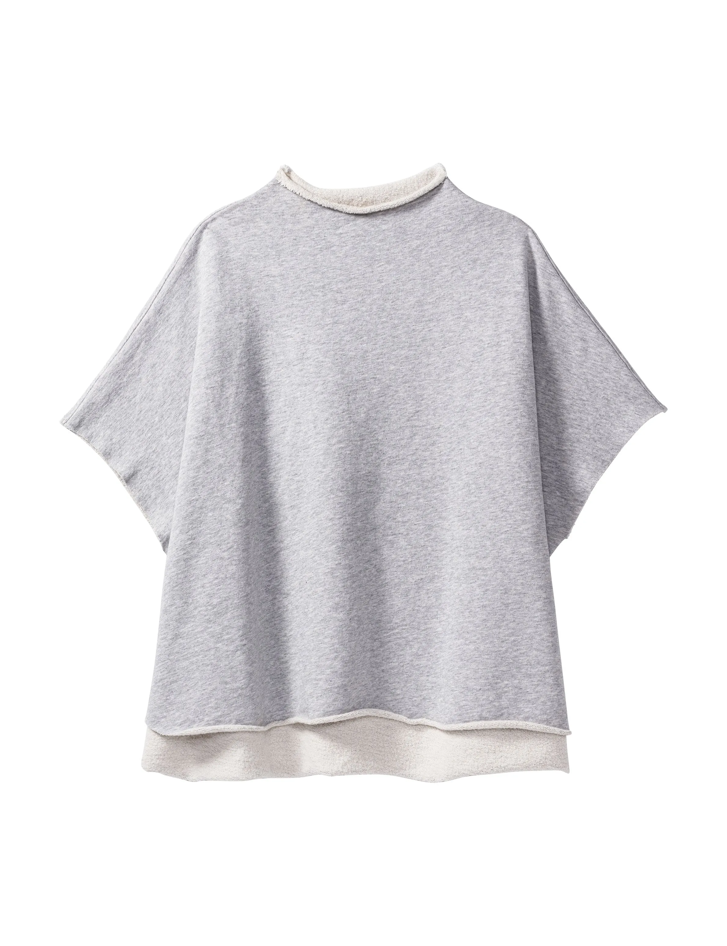 Frank & Eileen - Funnel Neck Capelet in Gray Melange