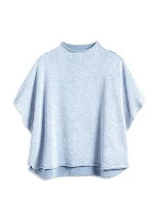 Frank & Eileen - Funnel Neck Capelet in Mineral Blue