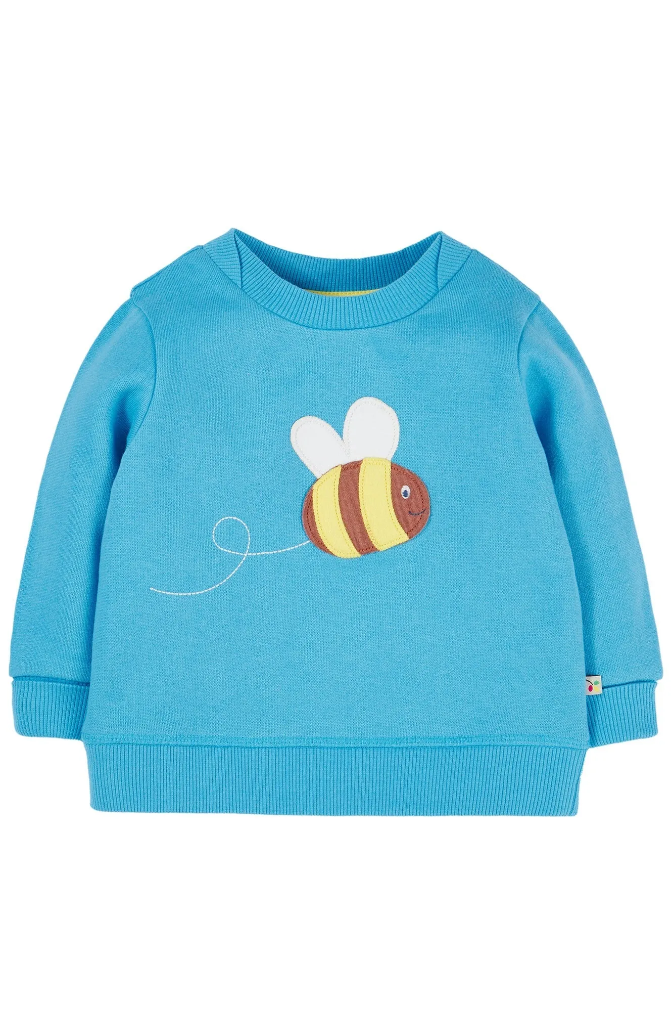 Frugi Switch Easy on Jumper in Beluga Blue/Bee