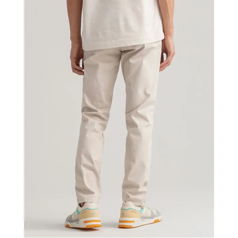 GANT Hallden Slim Fit 100% Organic Cotton Twill Chinos 1500038 - Putty