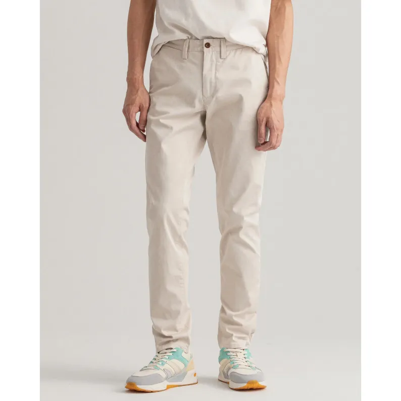 GANT Hallden Slim Fit 100% Organic Cotton Twill Chinos 1500038 - Putty