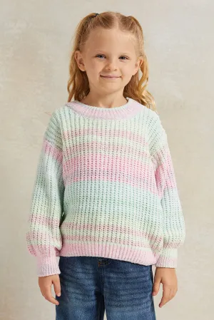 Girls Multicolour Knitted Pullover