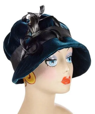 Grace Cloche Style Hat - Velvet in Emerald