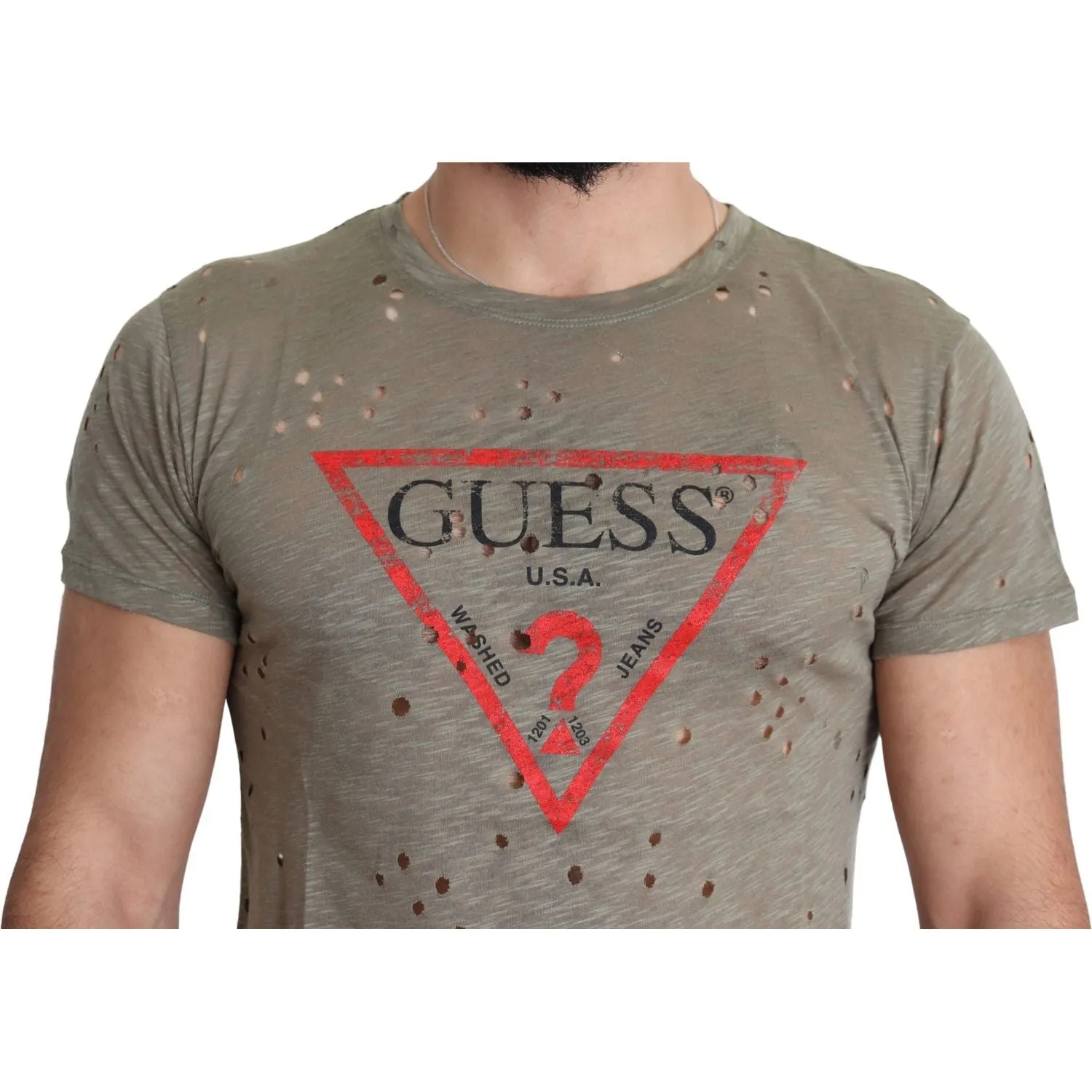 Guess Chic Brown Cotton Stretch Tee