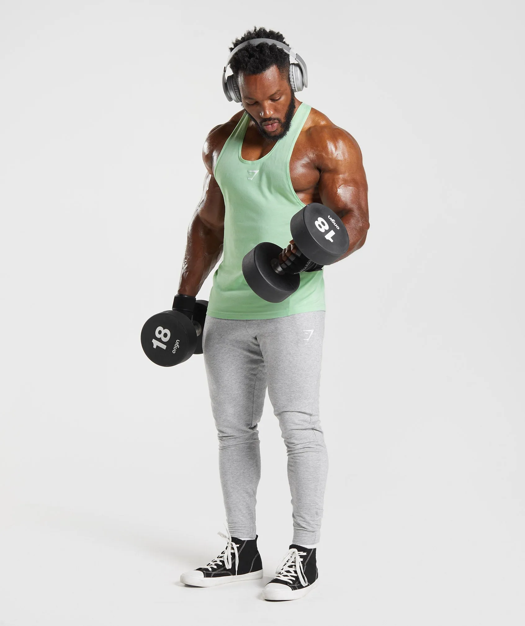 Gymshark React Stringer - Aloe Green