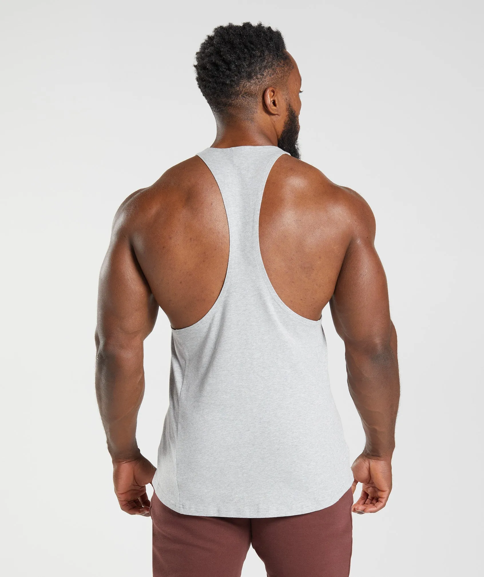 Gymshark React Stringer - Light Grey Core Marl