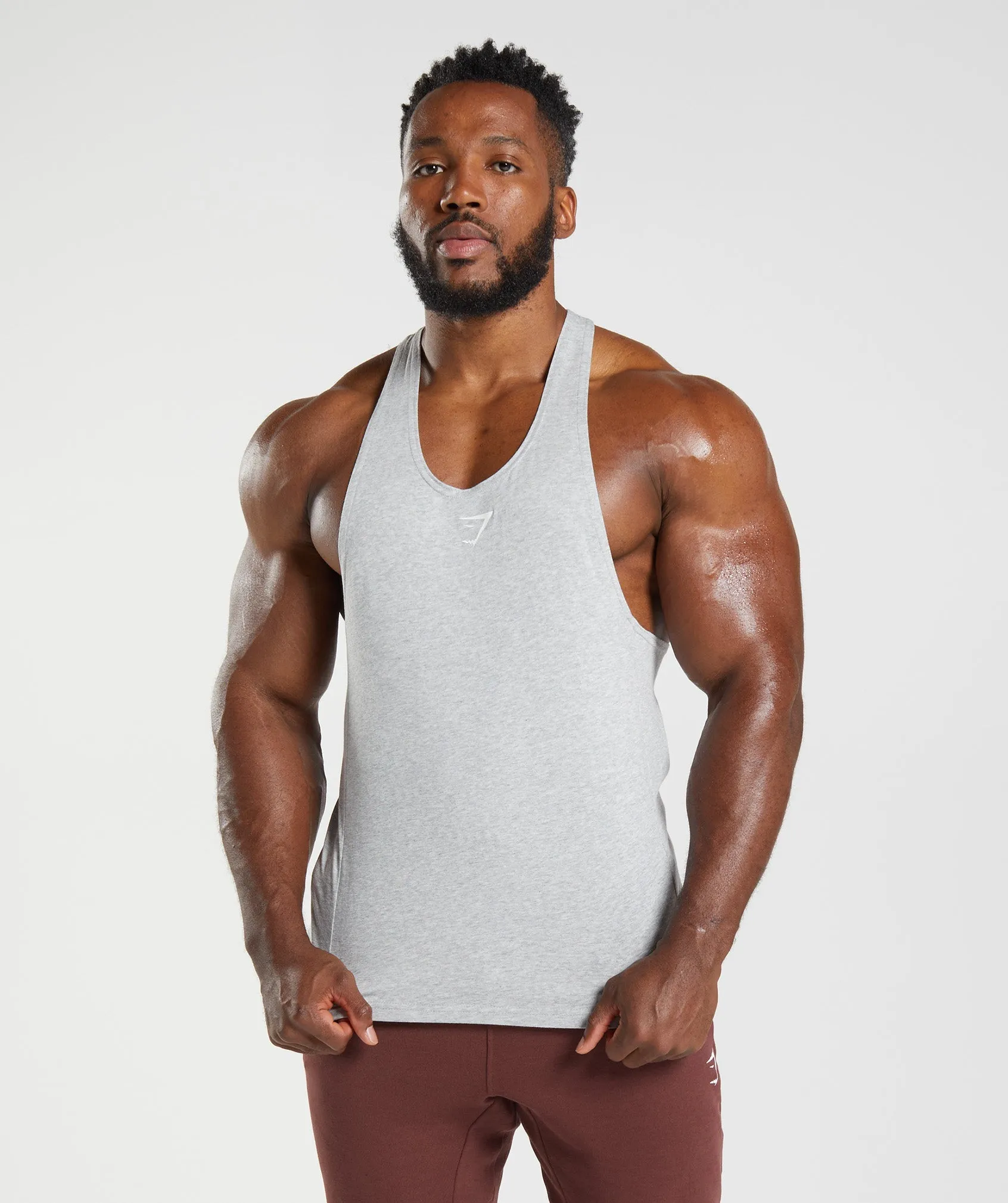 Gymshark React Stringer - Light Grey Core Marl