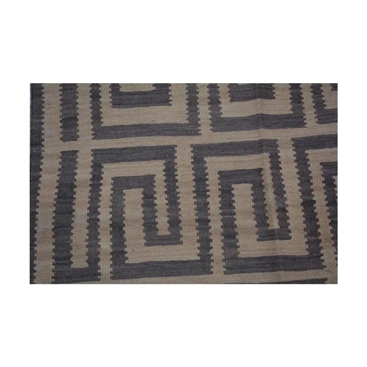 Handwoven Wool Dark Grey Rug