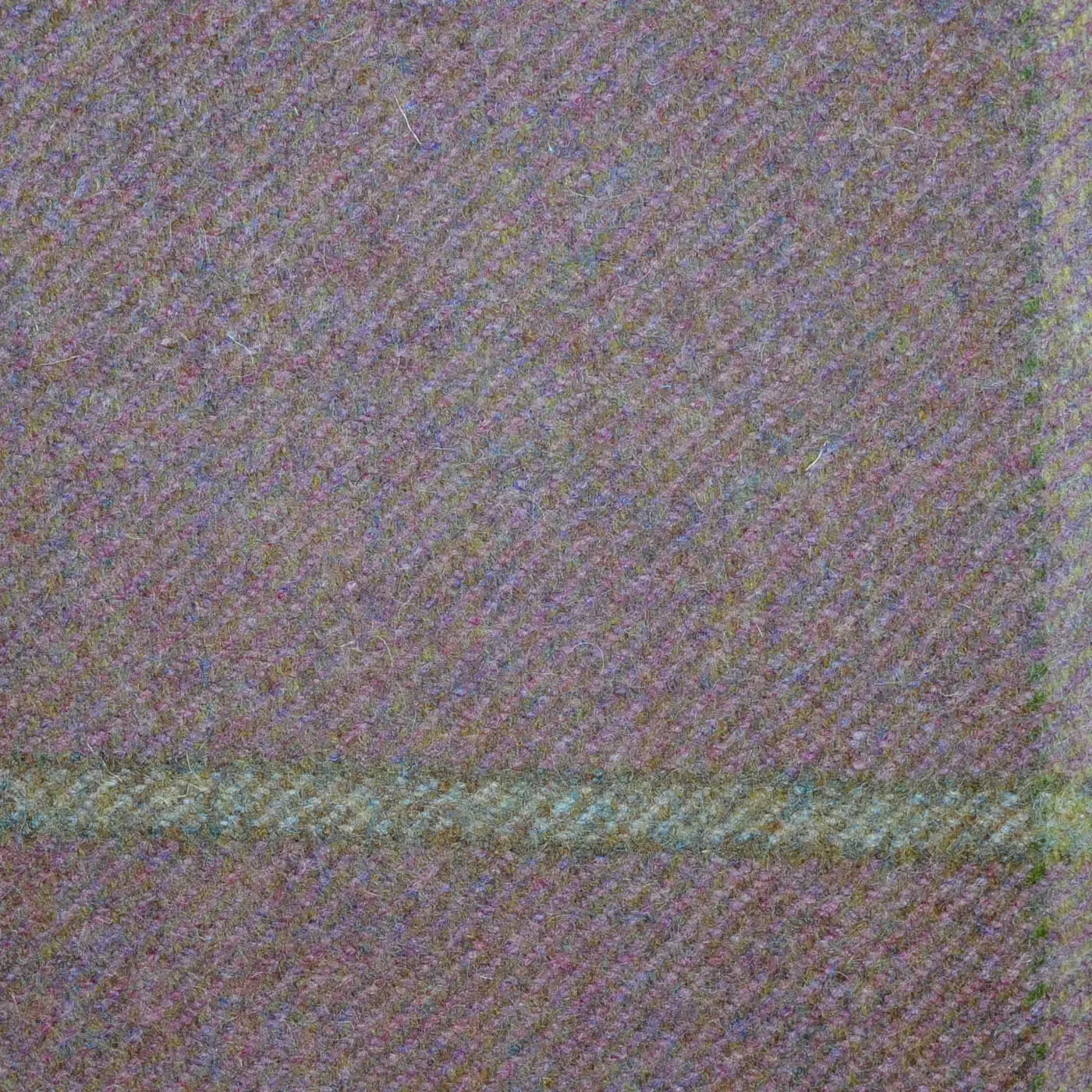 Heather with Moss Green and Beige Window Pane Check All Wool Tweed Coating